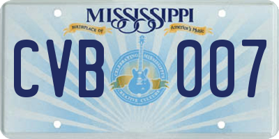 MS license plate CVB007