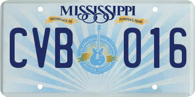 MS license plate CVB016