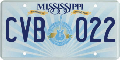 MS license plate CVB022