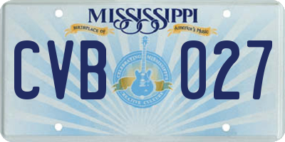 MS license plate CVB027