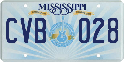 MS license plate CVB028