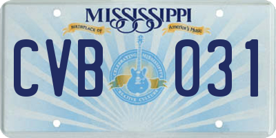 MS license plate CVB031