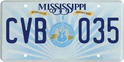 MS license plate CVB035