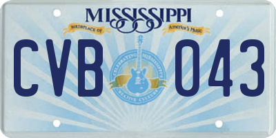 MS license plate CVB043