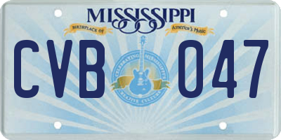 MS license plate CVB047