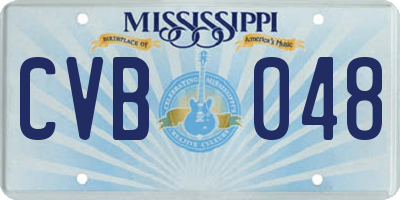 MS license plate CVB048