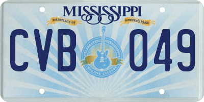 MS license plate CVB049