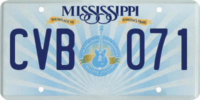 MS license plate CVB071