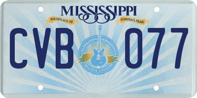 MS license plate CVB077