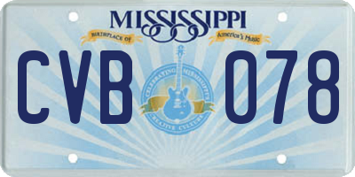 MS license plate CVB078
