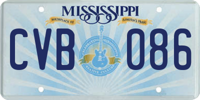 MS license plate CVB086