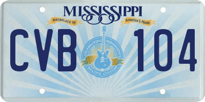 MS license plate CVB104