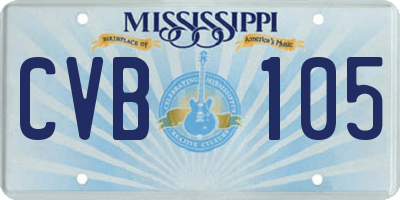MS license plate CVB105