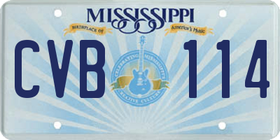 MS license plate CVB114