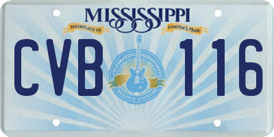 MS license plate CVB116