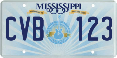 MS license plate CVB123