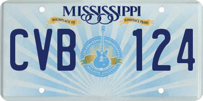 MS license plate CVB124