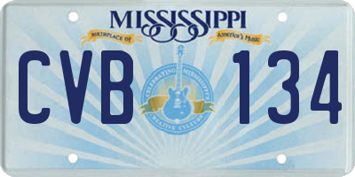 MS license plate CVB134