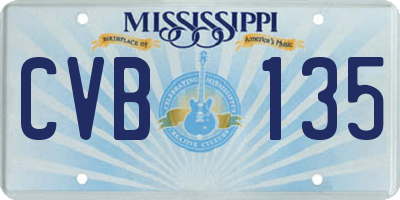 MS license plate CVB135