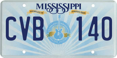 MS license plate CVB140