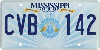 MS license plate CVB142