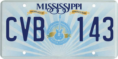 MS license plate CVB143