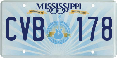 MS license plate CVB178