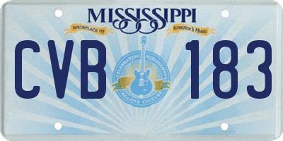 MS license plate CVB183