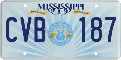 MS license plate CVB187