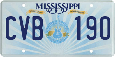 MS license plate CVB190
