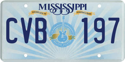 MS license plate CVB197