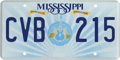 MS license plate CVB215