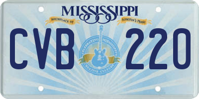MS license plate CVB220
