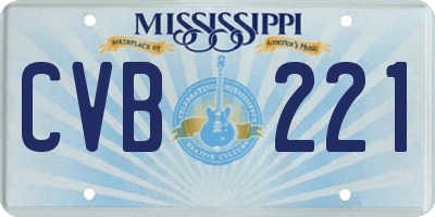 MS license plate CVB221