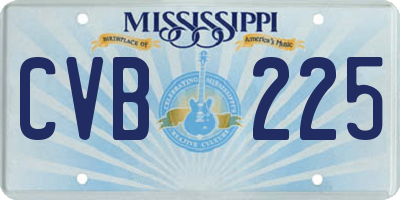 MS license plate CVB225