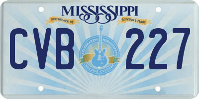 MS license plate CVB227