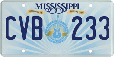 MS license plate CVB233