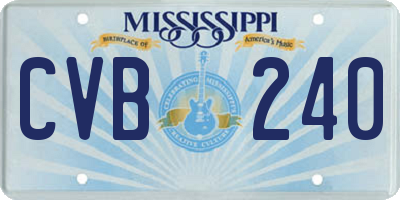MS license plate CVB240