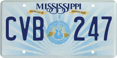 MS license plate CVB247