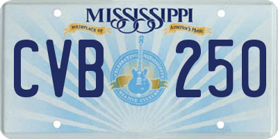MS license plate CVB250