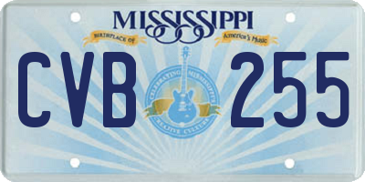 MS license plate CVB255