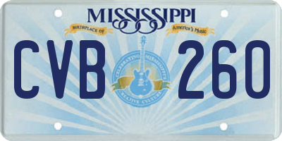 MS license plate CVB260
