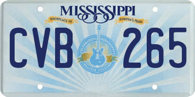 MS license plate CVB265