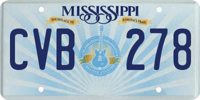MS license plate CVB278