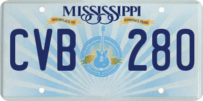 MS license plate CVB280
