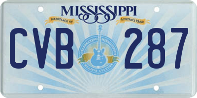 MS license plate CVB287