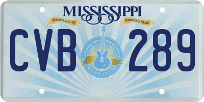 MS license plate CVB289