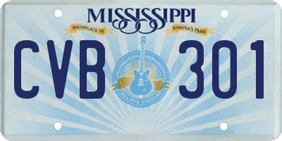 MS license plate CVB301