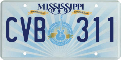 MS license plate CVB311