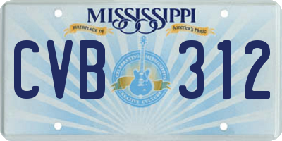 MS license plate CVB312